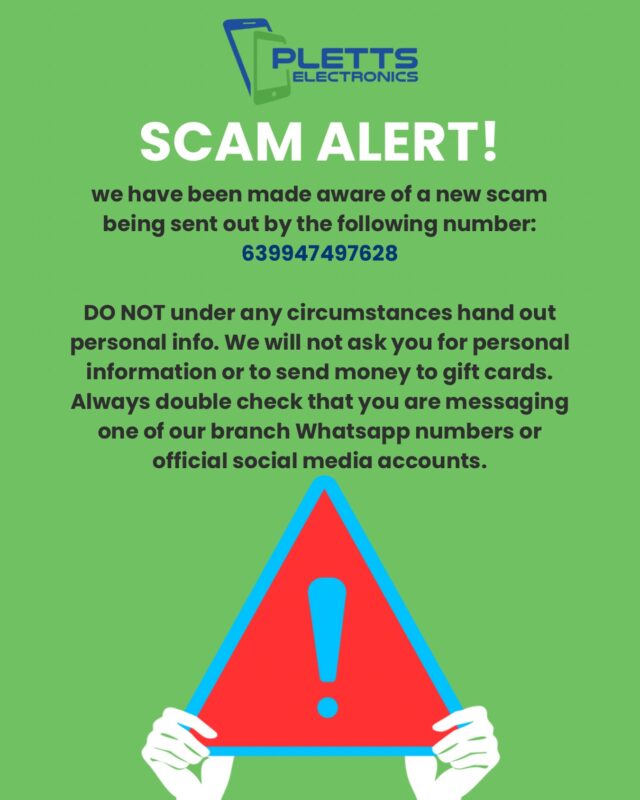 The scammers are back at it. Please DO NOT be handing out personal info. Always make sure you are messaging our official accounts and WhatsApp numbers.